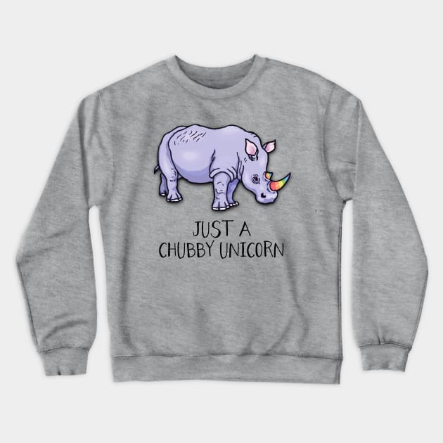 Chubby Unicorn (Rhino) Crewneck Sweatshirt by JasonLloyd